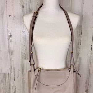 #84
DKNY Beige Leather Shoulder Bag